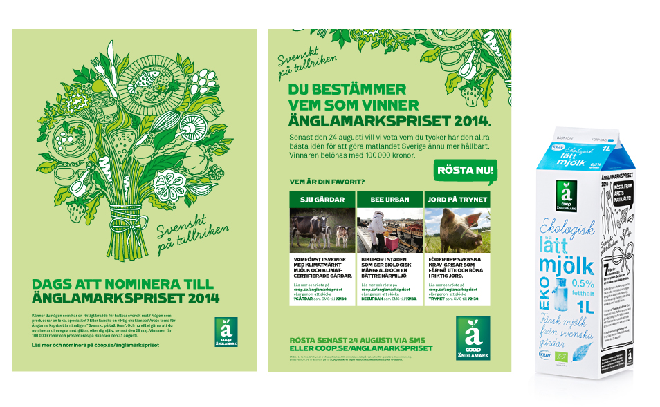 Anglamarkspriset webbilder ads milk